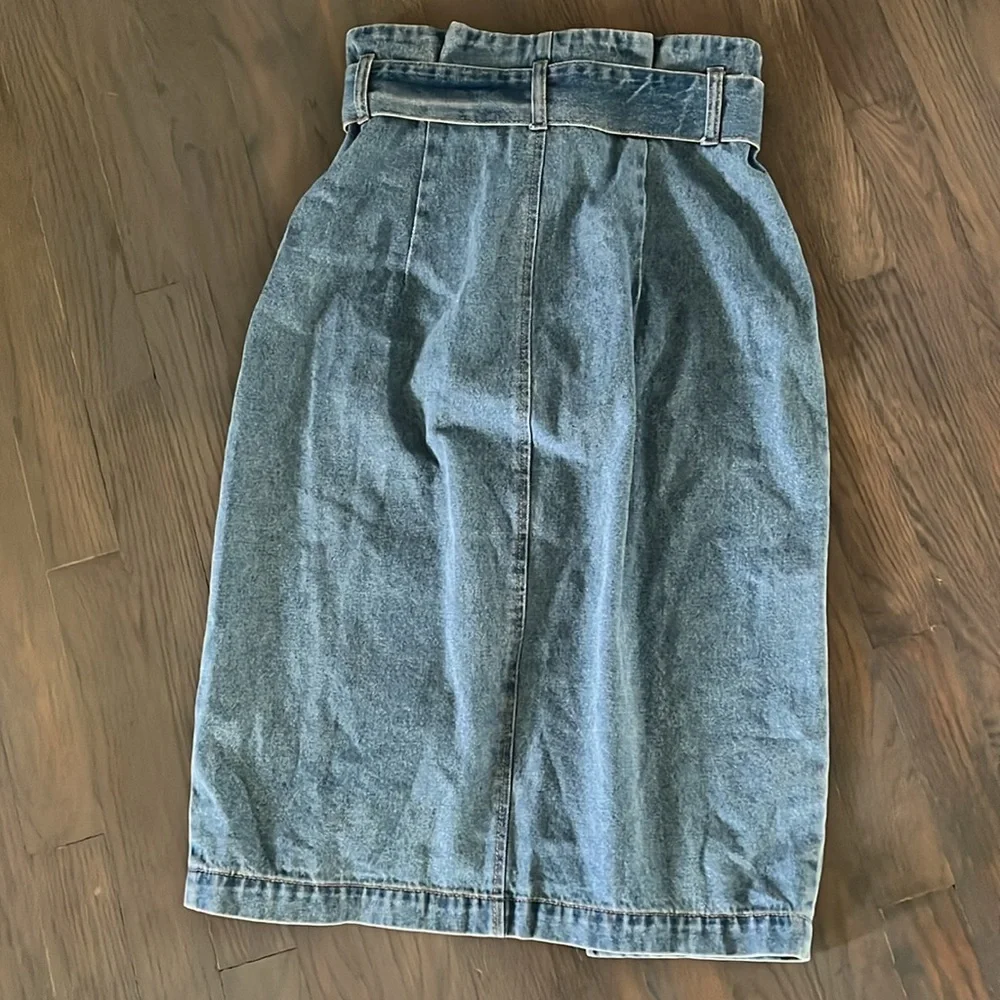 Lulu's Blue Denim Midi Skirt - Picture 3 of 7